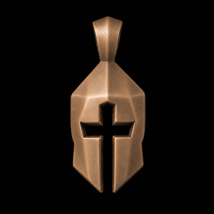 Free bronze Cross & Helm pendant