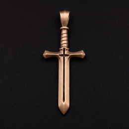 Bronze Cross & Sword pendant, front, with the crossguard forming a cross