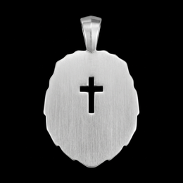 Back of the silver Cross & Lion pendant