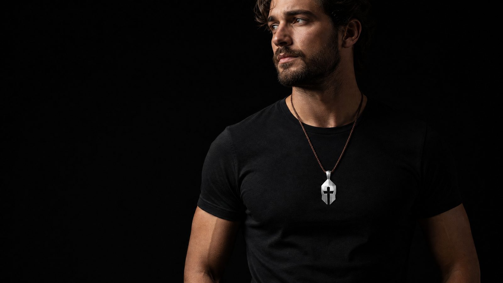 Cross & Helm pendant gift box with 99.9% pure silver and bronze Christian pendants